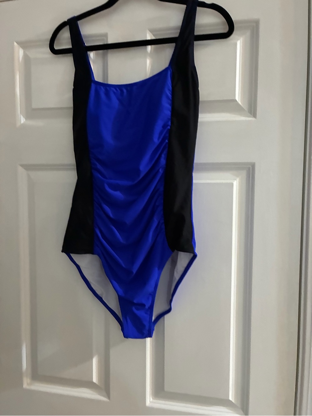 Blue and Black One-Piece Swimsuit